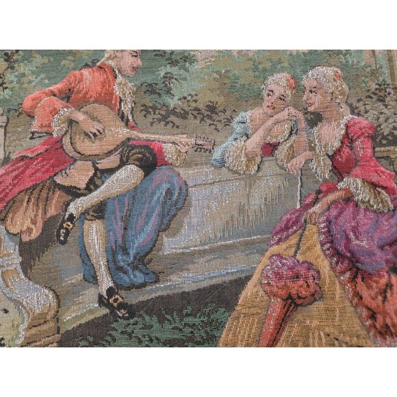 VTG 1950/60's Renaissance Tapestry Briefcase Bag Gold Multicolor Rare - Picture 2 of 6